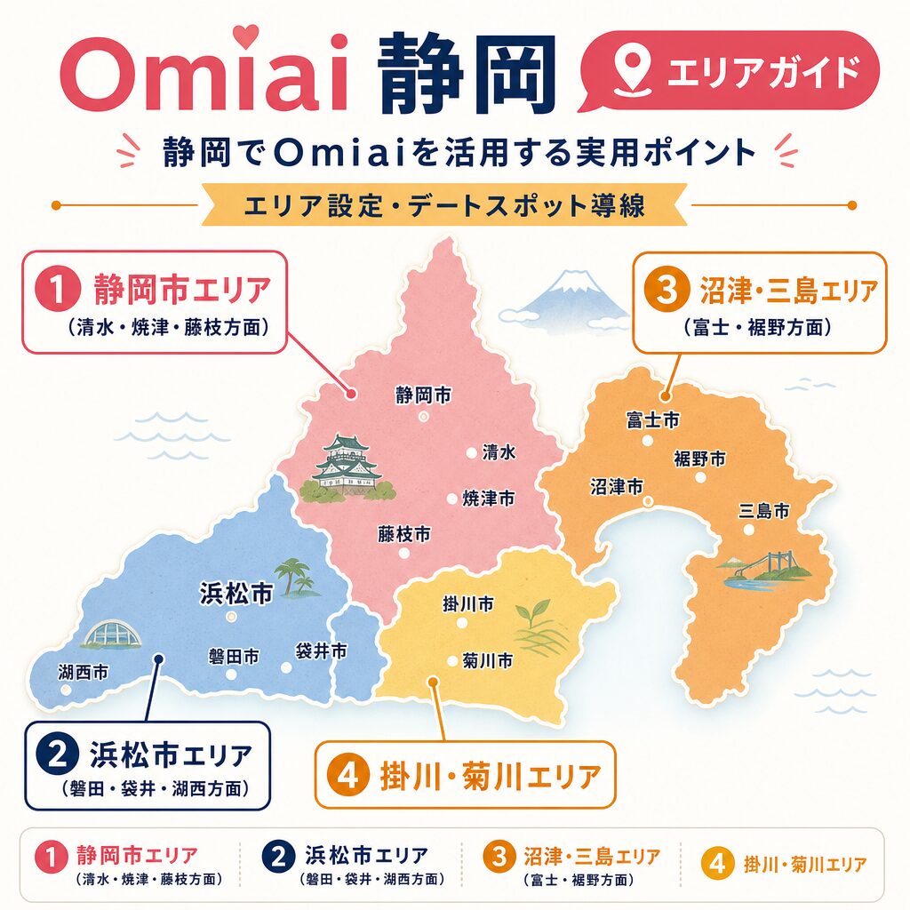 静岡市の街並みと富士山を背景にカップルが歩いている様子