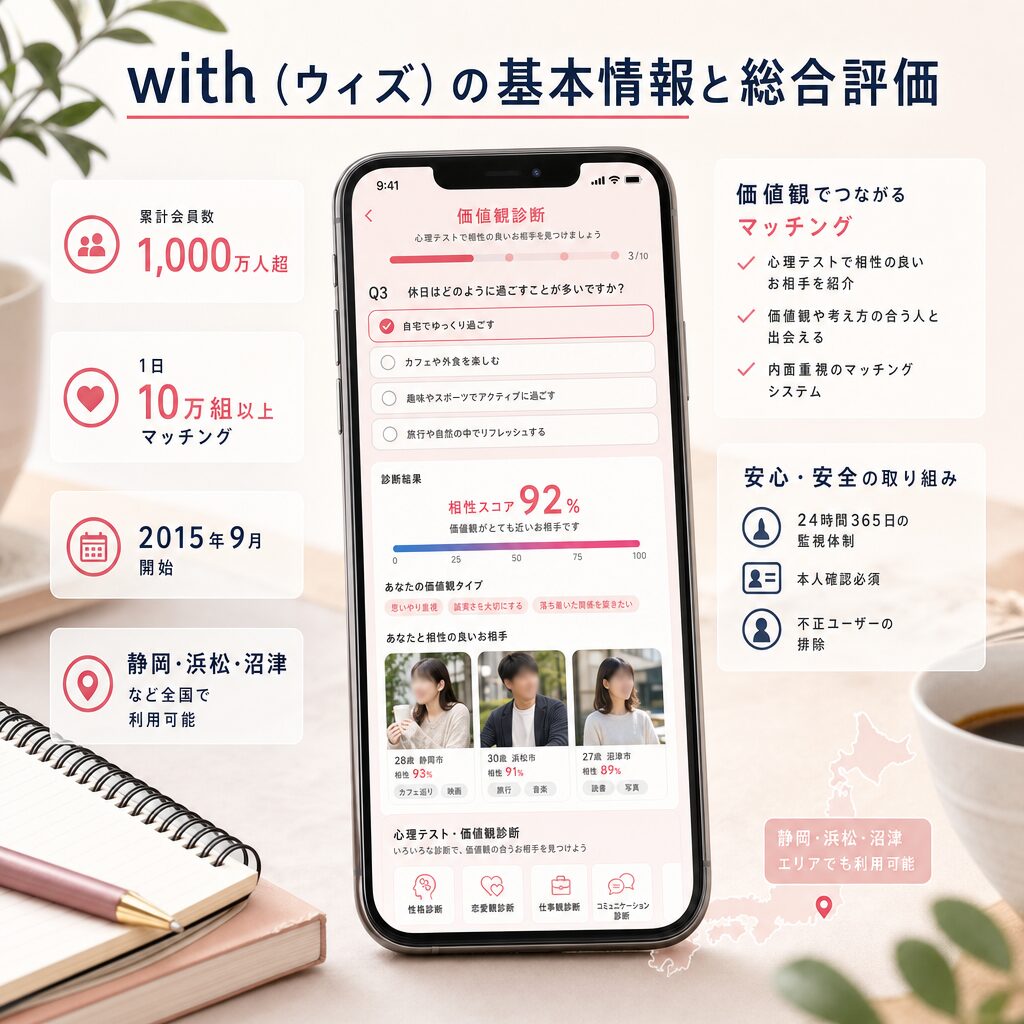withアプリの心理テスト・価値観診断の画面イメージ